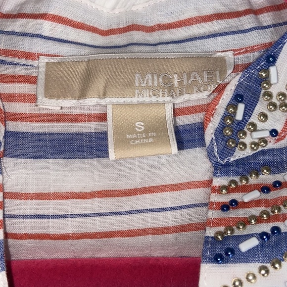 Michael Michael Kors Split Neck Studded Tunic Blouse - Picture 6 of 7